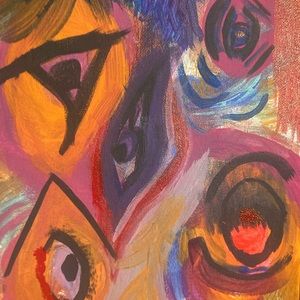 Watch out. my painting🖤💜👀